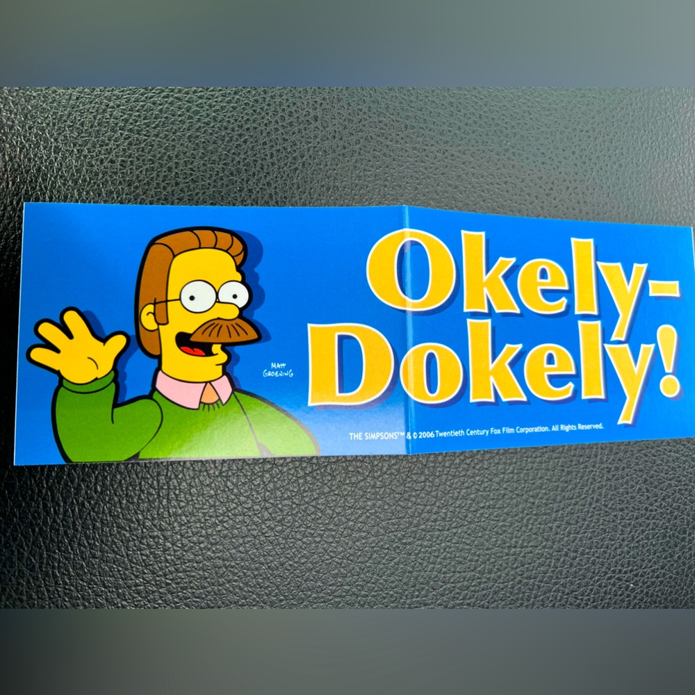 Ned Okely Dokely Simpsons Retro Animated Tv Show 2016 DeadStock Bumper Sticker
